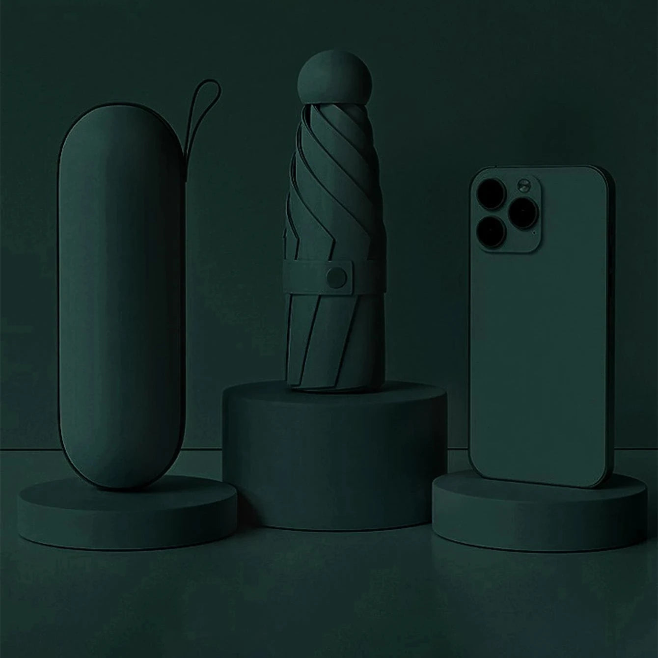 1pc Anti-Uv Mini Umbrella For Sunny And Rainy Days, Portable With Uv Coating And 6 Reinforced Ribs