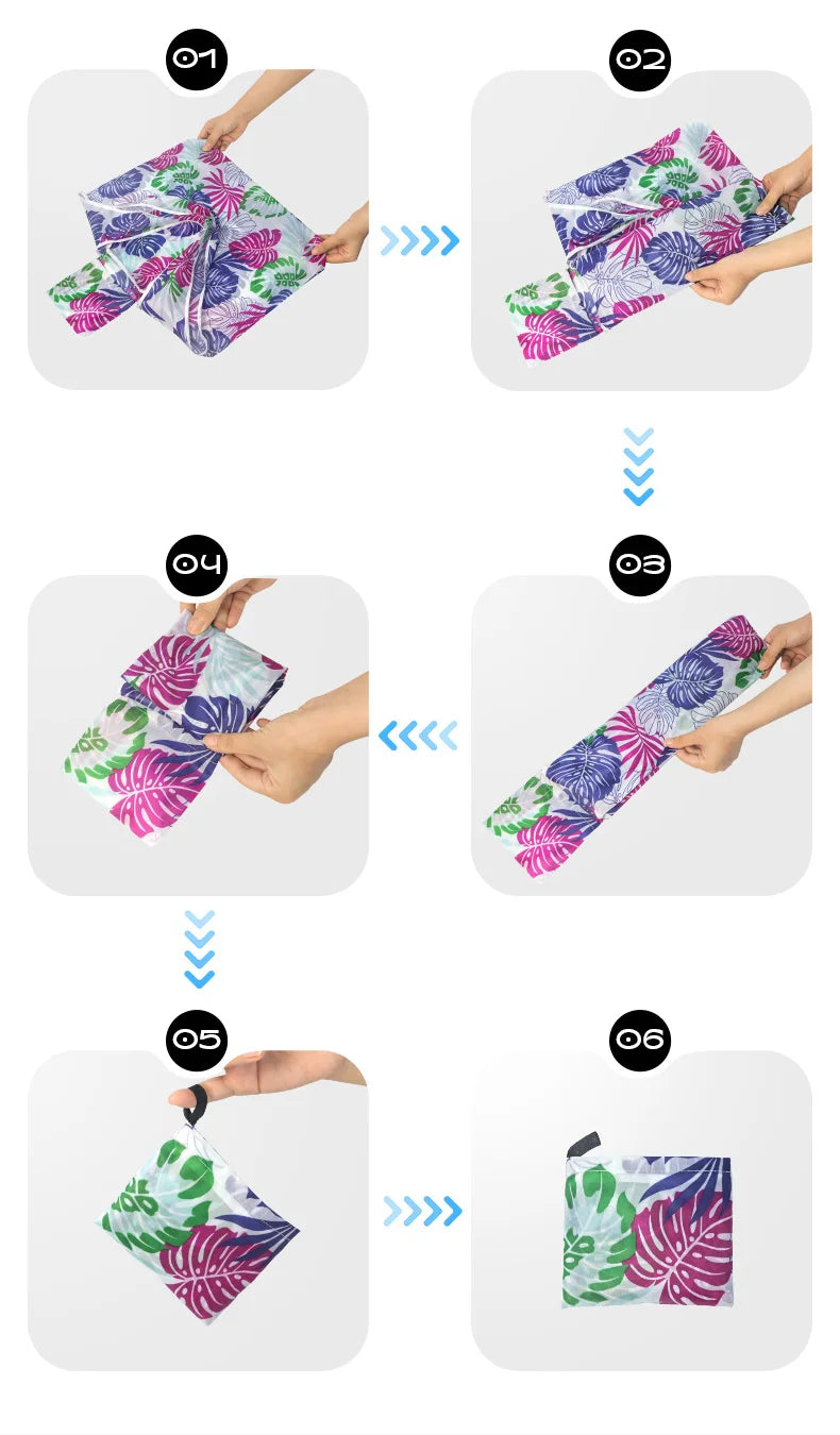 Large Capacity Leopard Print Hand Shopping Bag Women's Daily Folding Handbag