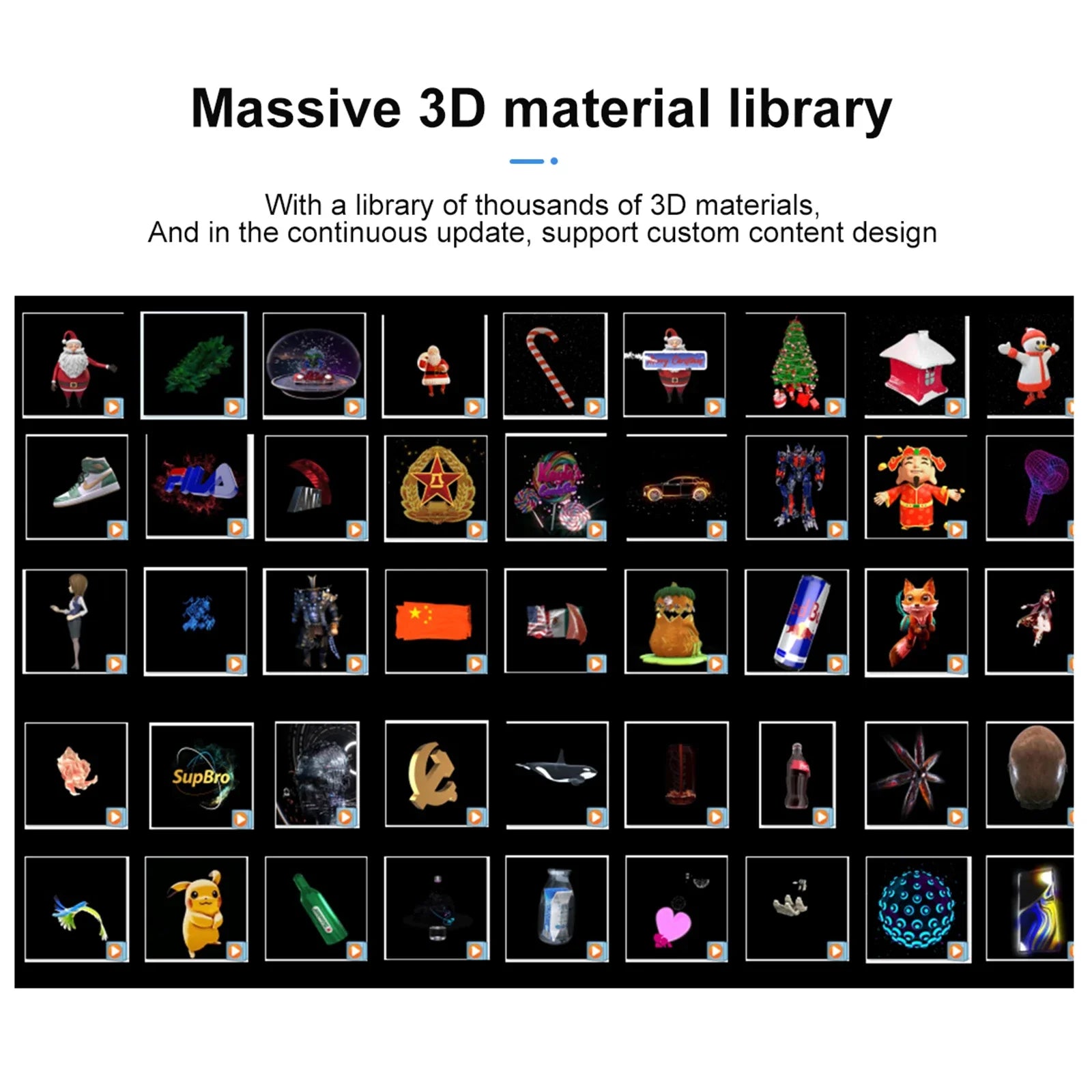 Mini 3D Holographic Projector Fan Desktop LED Advertising Machine Hologram Picture Video Display Remote Control with Stand