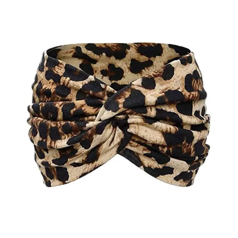 Bohemian Print Wide Headband - Water Absorbent, Cross Straps, Suitable For Yoga, Running And Everyday Use