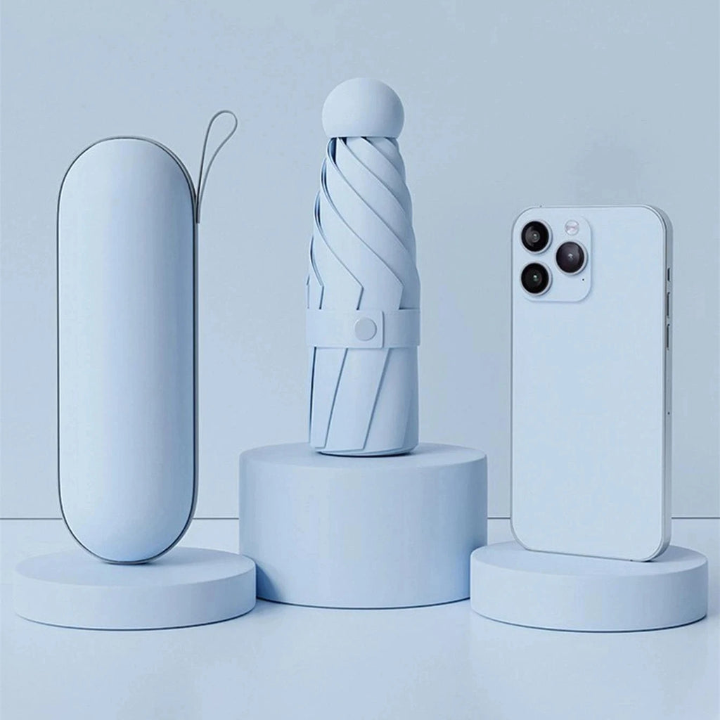 1pc Anti-Uv Mini Umbrella For Sunny And Rainy Days, Portable With Uv Coating And 6 Reinforced Ribs