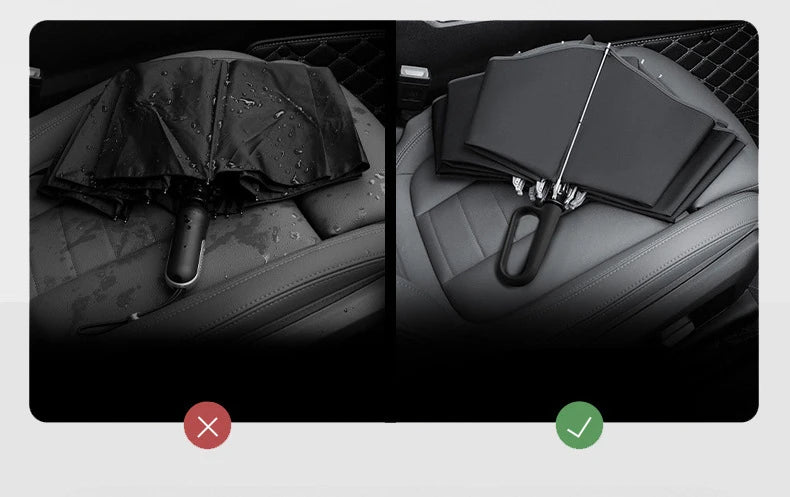 60K Buckle Men Women Umbrella  Fully Automatic Reverse Folding Umbrella with Windproof Reflective Stripe UV Umbrellas