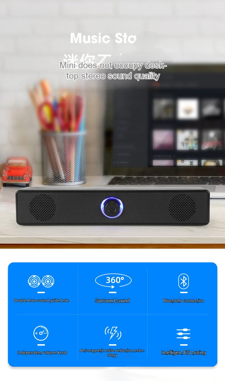 Computer Desktop High-quality Bluetooth Wired Dual-purpose High-volume Microphone Two-in-one Speaker