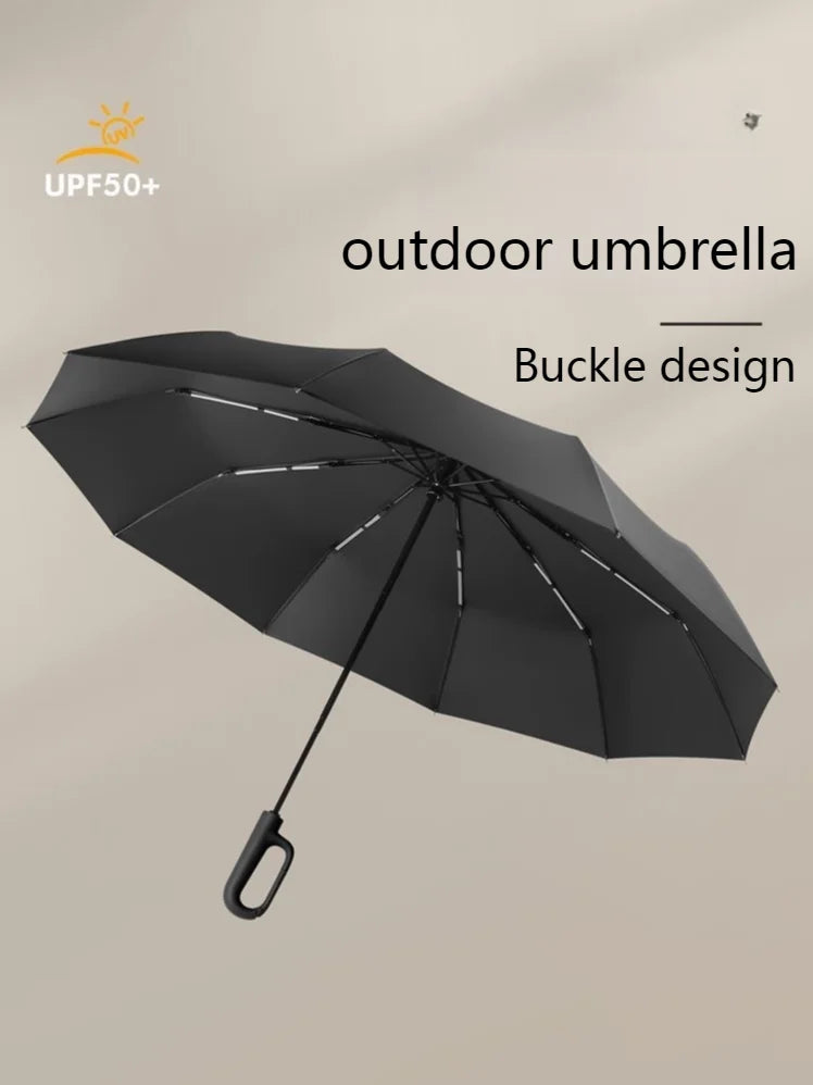 Ring Buckle Design 20 Rib Fully Automatic Umbrella for Men Folding Extra Large Strong Strong WOMEN'S Sunshade Double Umbrella