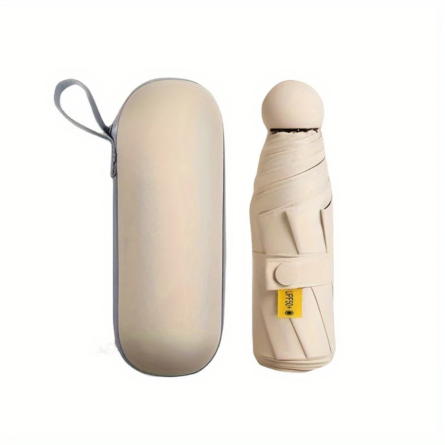 1pc Anti-Uv Mini Umbrella For Sunny And Rainy Days, Portable With Uv Coating And 6 Reinforced Ribs