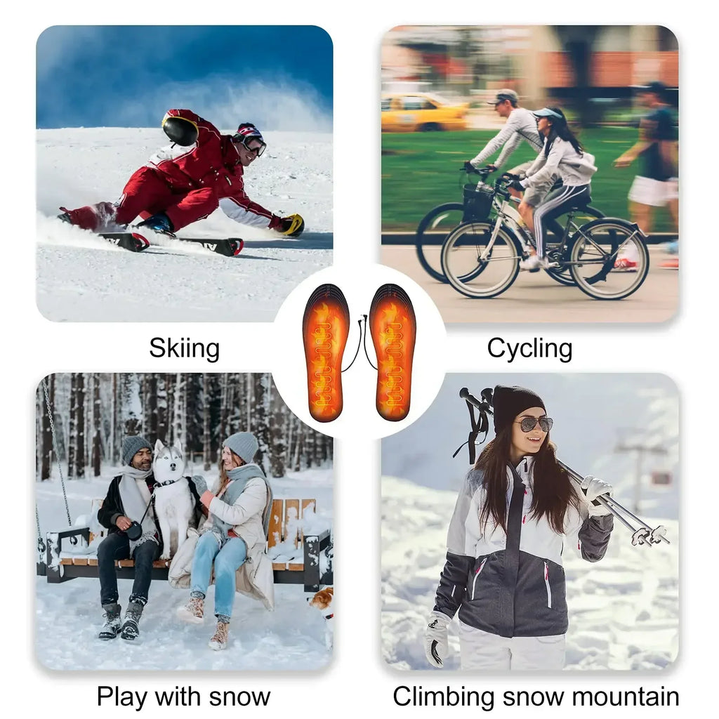 USB Heated Insoles Shoe Electric Foot Warming Pad Feet Warmer Sock Pad Mat Winter Outdoor Sports Heating Insole Winter Warm