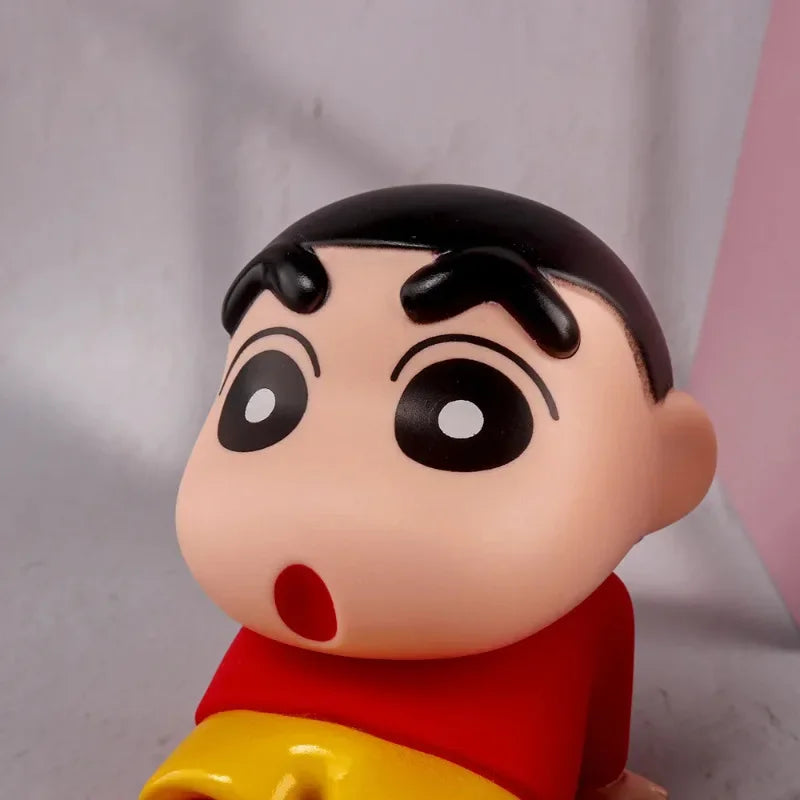 Crayon Shin-Chan Figures Phone Holder Kawaii Anime Desktop Ornaments Cartoon Watching TV Phone Support Cute Doll Decorations