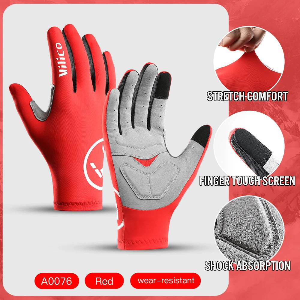 Vilico Professional Outdoor Cycling Gloves With Sensitive Touch Screen Shock Absorption Anti Slip Wear-resistant Riding Gloves