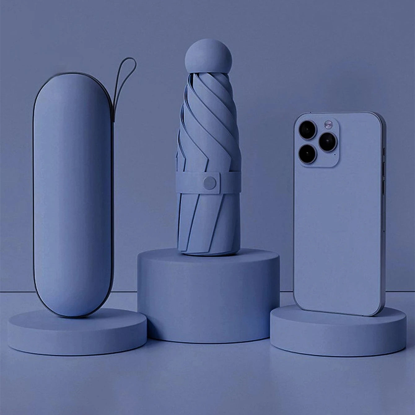 1pc Anti-Uv Mini Umbrella For Sunny And Rainy Days, Portable With Uv Coating And 6 Reinforced Ribs