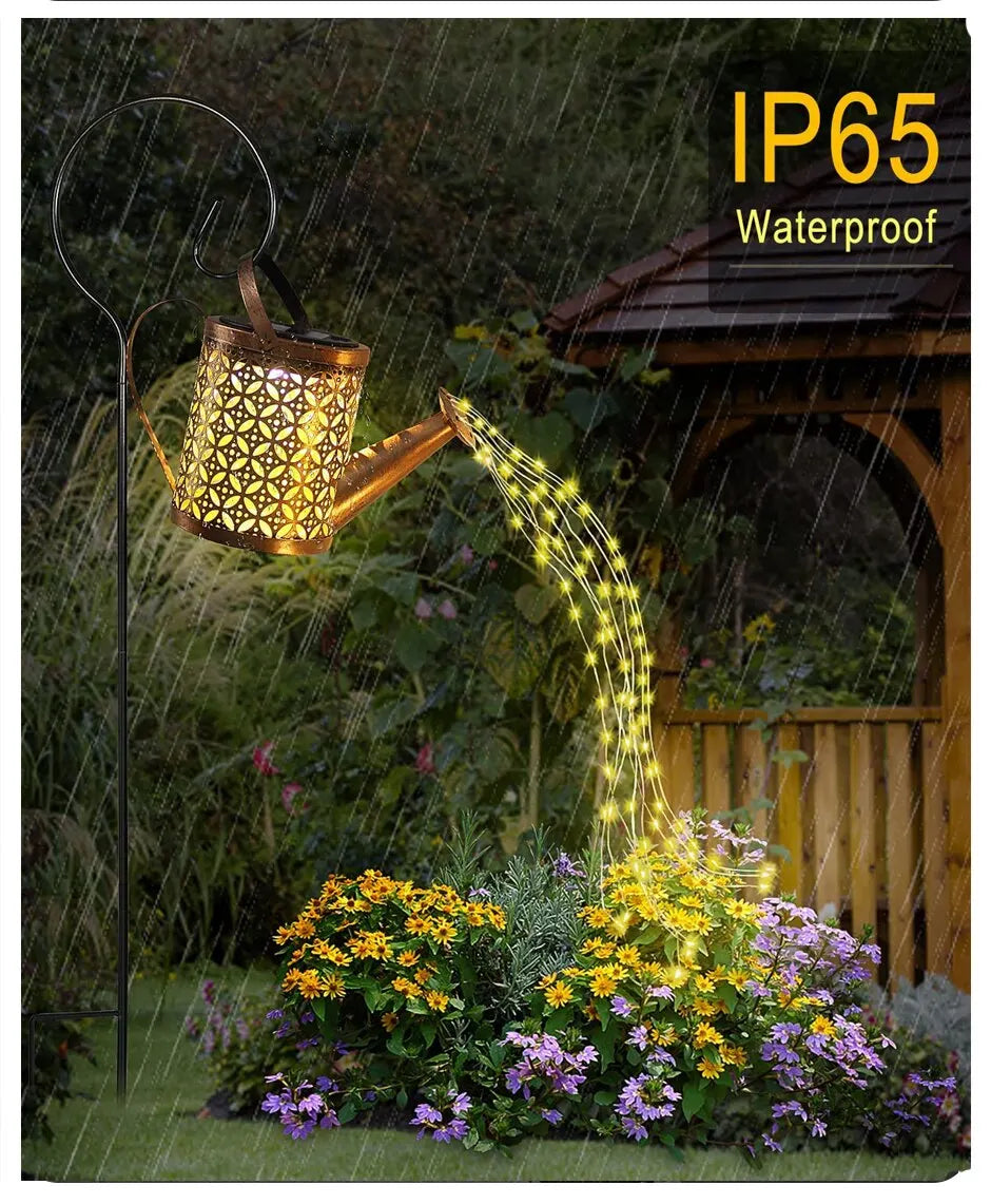 1pc Solar Watering Can with Lights Outdoor Solar Garden Lights Decro Solar Lights Waterproof Hanging Lantern for Yard Patio