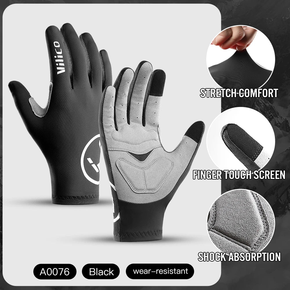 Vilico Professional Outdoor Cycling Gloves With Sensitive Touch Screen Shock Absorption Anti Slip Wear-resistant Riding Gloves