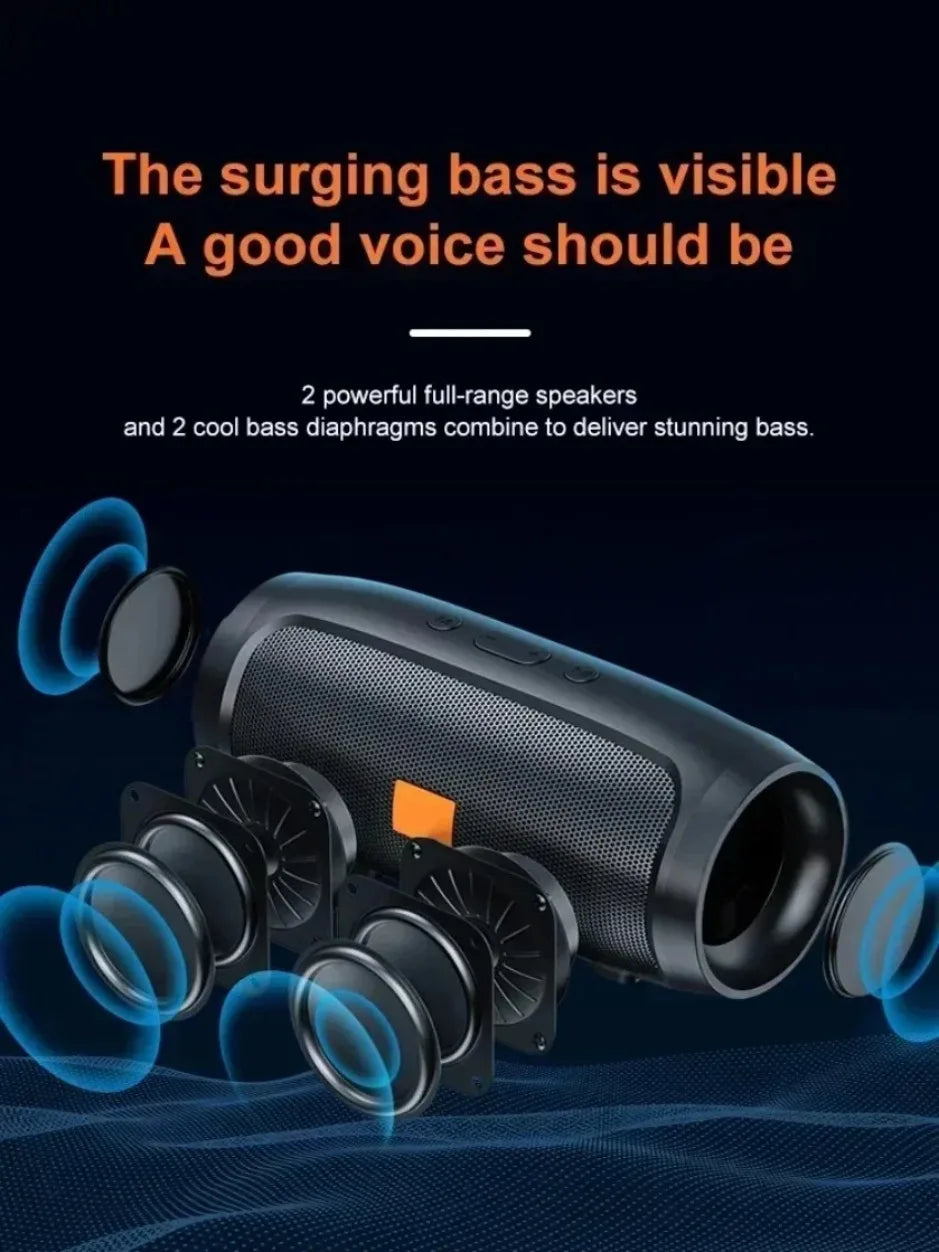 XIKCU Portable Dual Bluetooth Speaker Stereo Outdoor Tfusb Playback Fm Voice Broadcasting Portable Subwoofer 50 Wireless Speaker