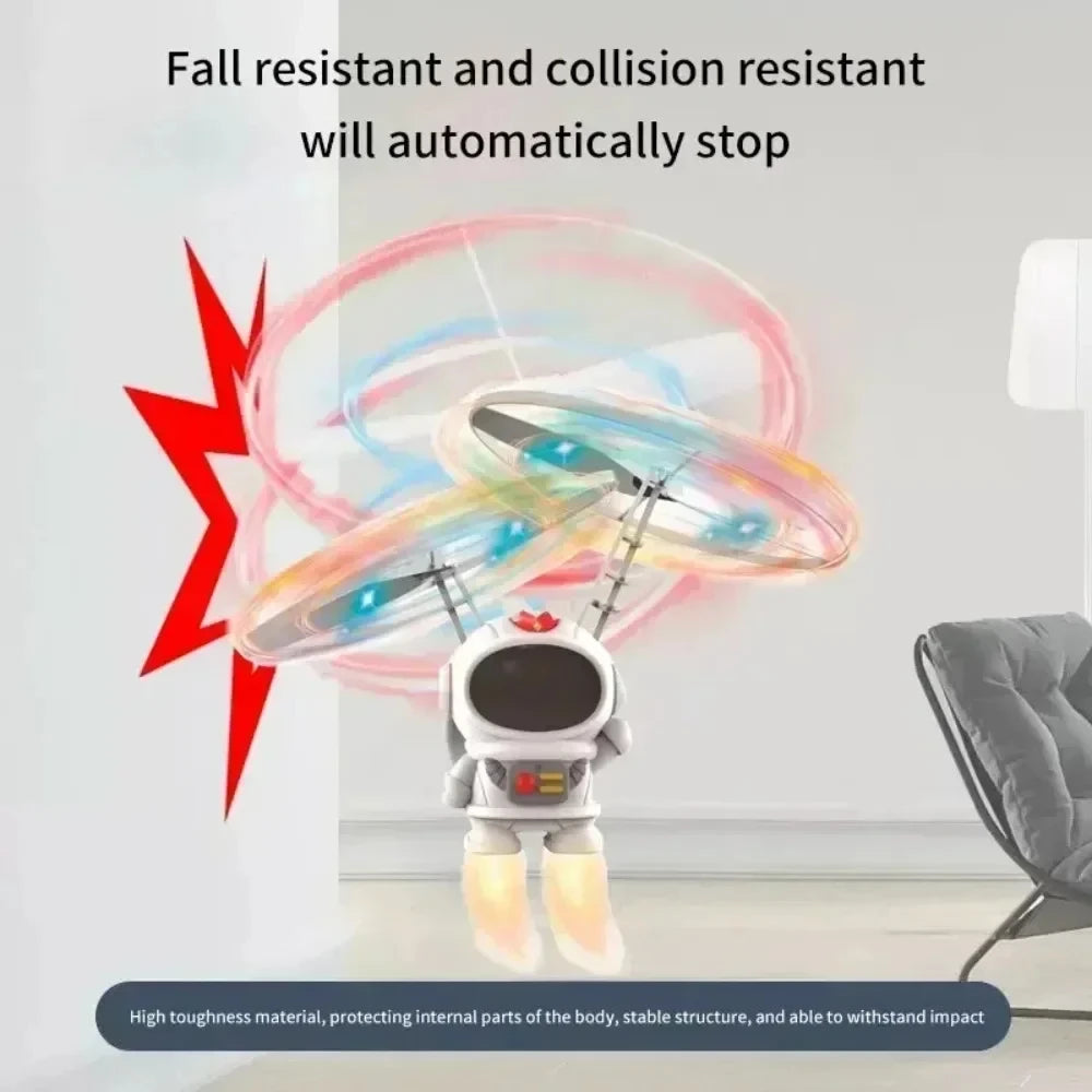 Creative Mini Astronaut Drone Cartoon Spaceman Flying Robot Toys with USB Charging Hand Control Helicopter Kids Gift