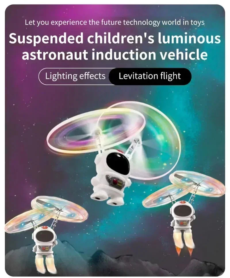 Creative Mini Astronaut Drone Cartoon Spaceman Flying Robot Toys with USB Charging Hand Control Helicopter Kids Gift