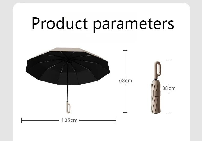 Ring Buckle Design 20 Rib Fully Automatic Umbrella for Men Folding Extra Large Strong Strong WOMEN'S Sunshade Double Umbrella