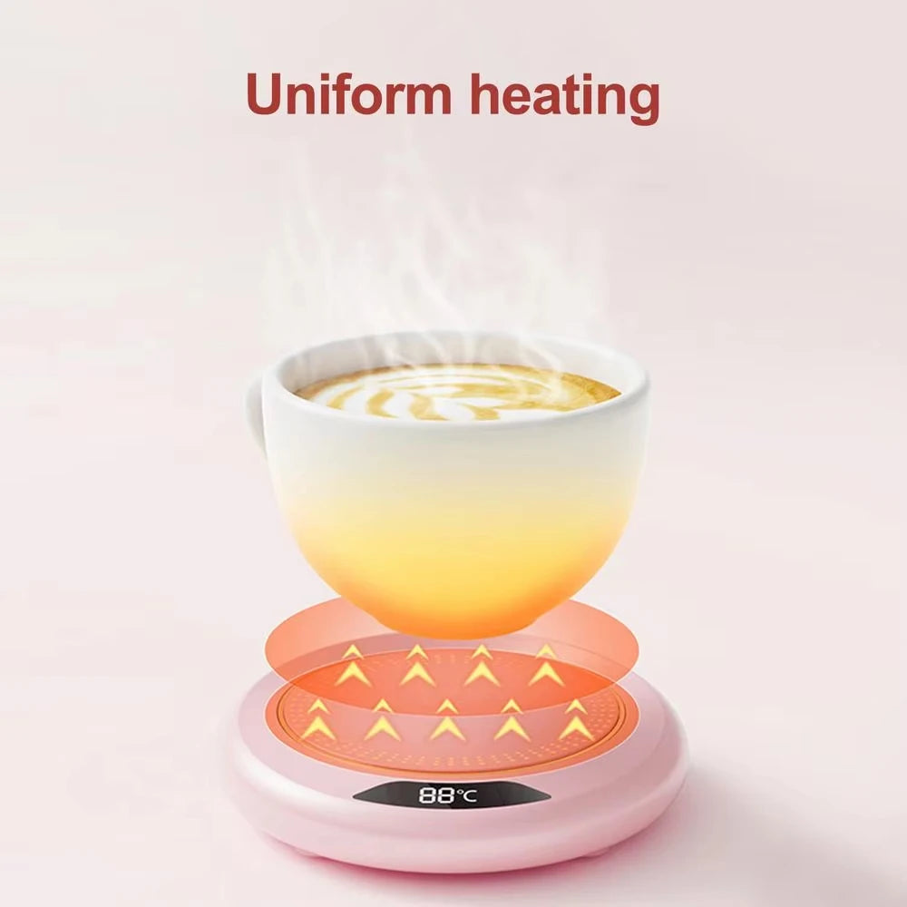 USB Heating Coaster 3 Speed Adjustment Thermostatic 55 Degrees Constant Temperature Warmer for Coffee Mug Milk Tea Water Cup