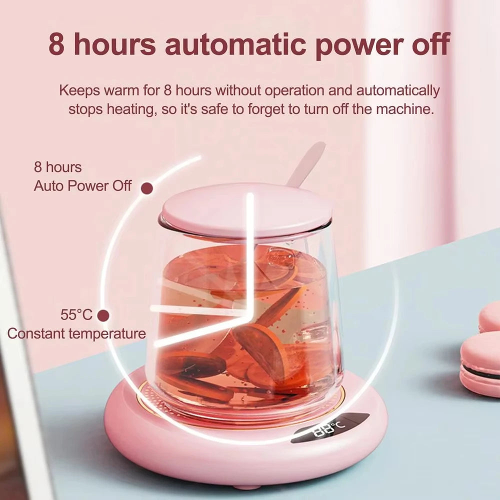 USB Heating Coaster 3 Speed Adjustment Thermostatic 55 Degrees Constant Temperature Warmer for Coffee Mug Milk Tea Water Cup