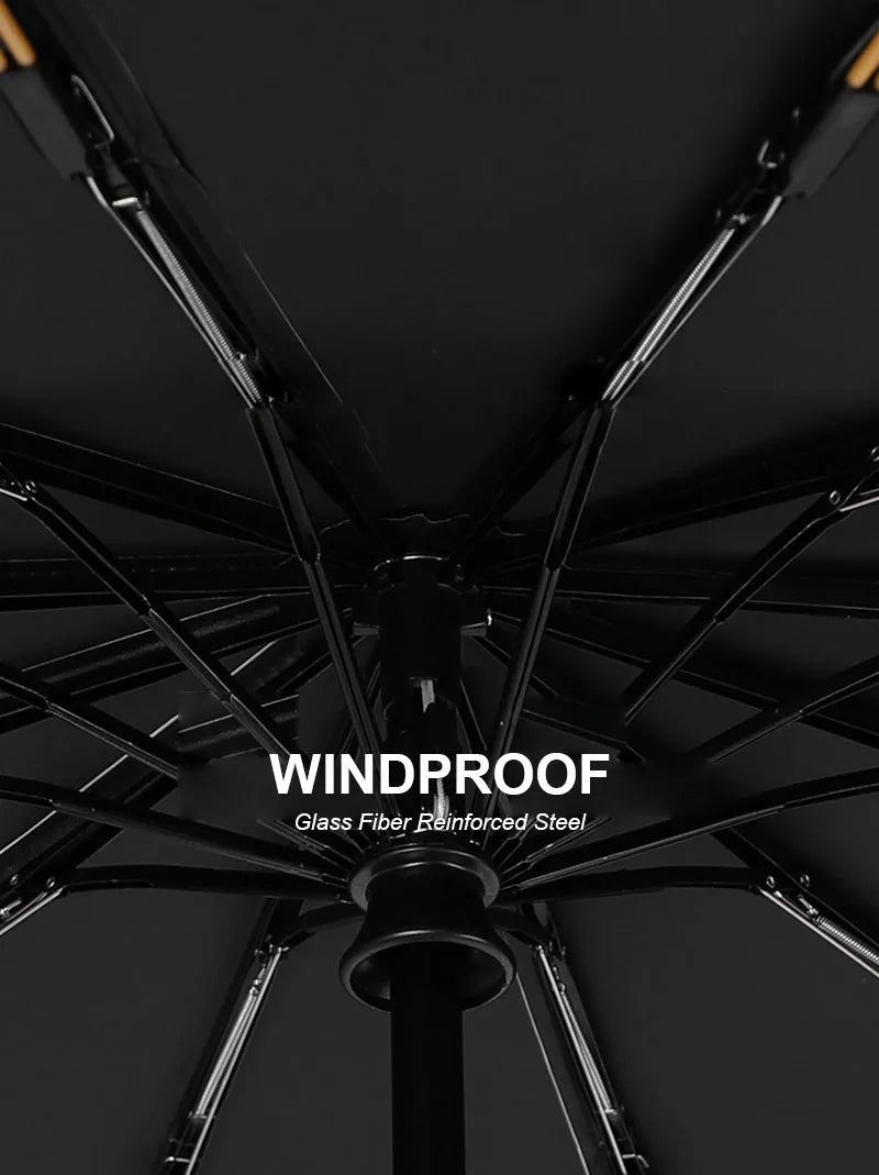 Large 24 Bone Solid Color Automatic Umbrella Light Collapsible Large Format Outdoor Sunshade UV Protection Automatic Umbrella