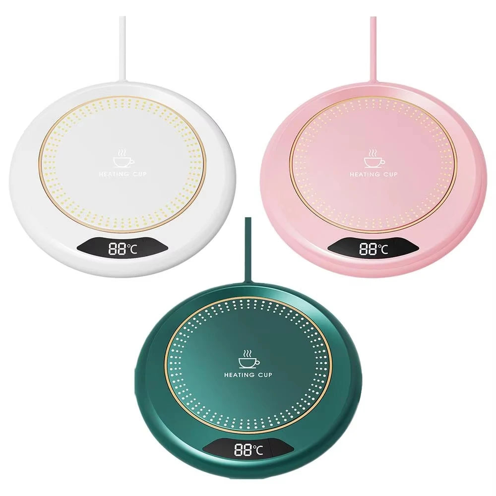 USB Heating Coaster 3 Speed Adjustment Thermostatic 55 Degrees Constant Temperature Warmer for Coffee Mug Milk Tea Water Cup