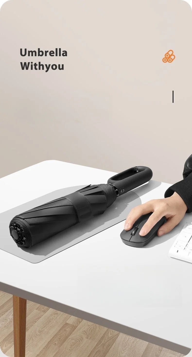 Ring Buckle Design 20 Rib Fully Automatic Umbrella for Men Folding Extra Large Strong Strong WOMEN'S Sunshade Double Umbrella