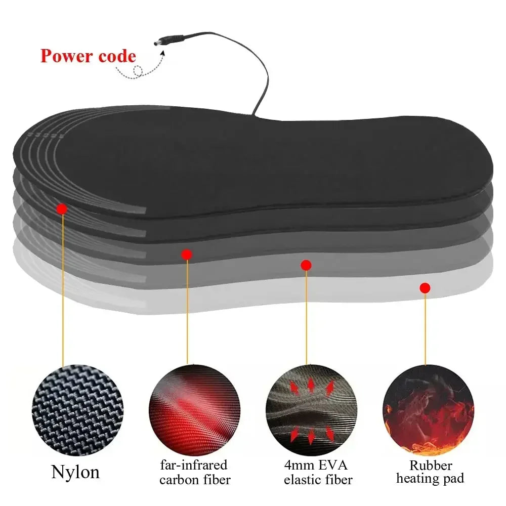 USB Heated Insoles Shoe Electric Foot Warming Pad Feet Warmer Sock Pad Mat Winter Outdoor Sports Heating Insole Winter Warm