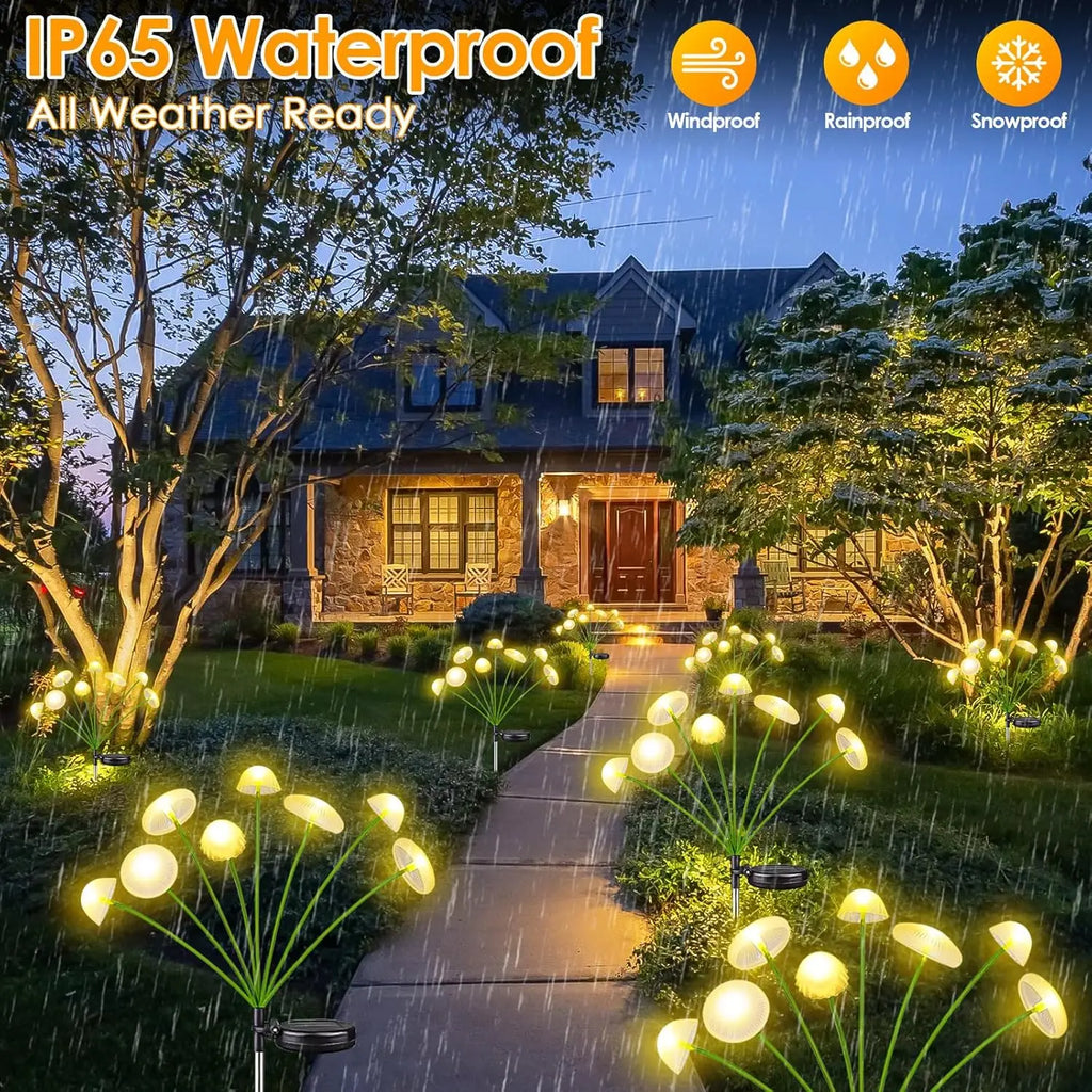 Solar Garden Lights Dual Mode LED Solar Mushroom Lights Waterproof Decor Yard Patio Pathway Jellyfish for Garden Ambiance