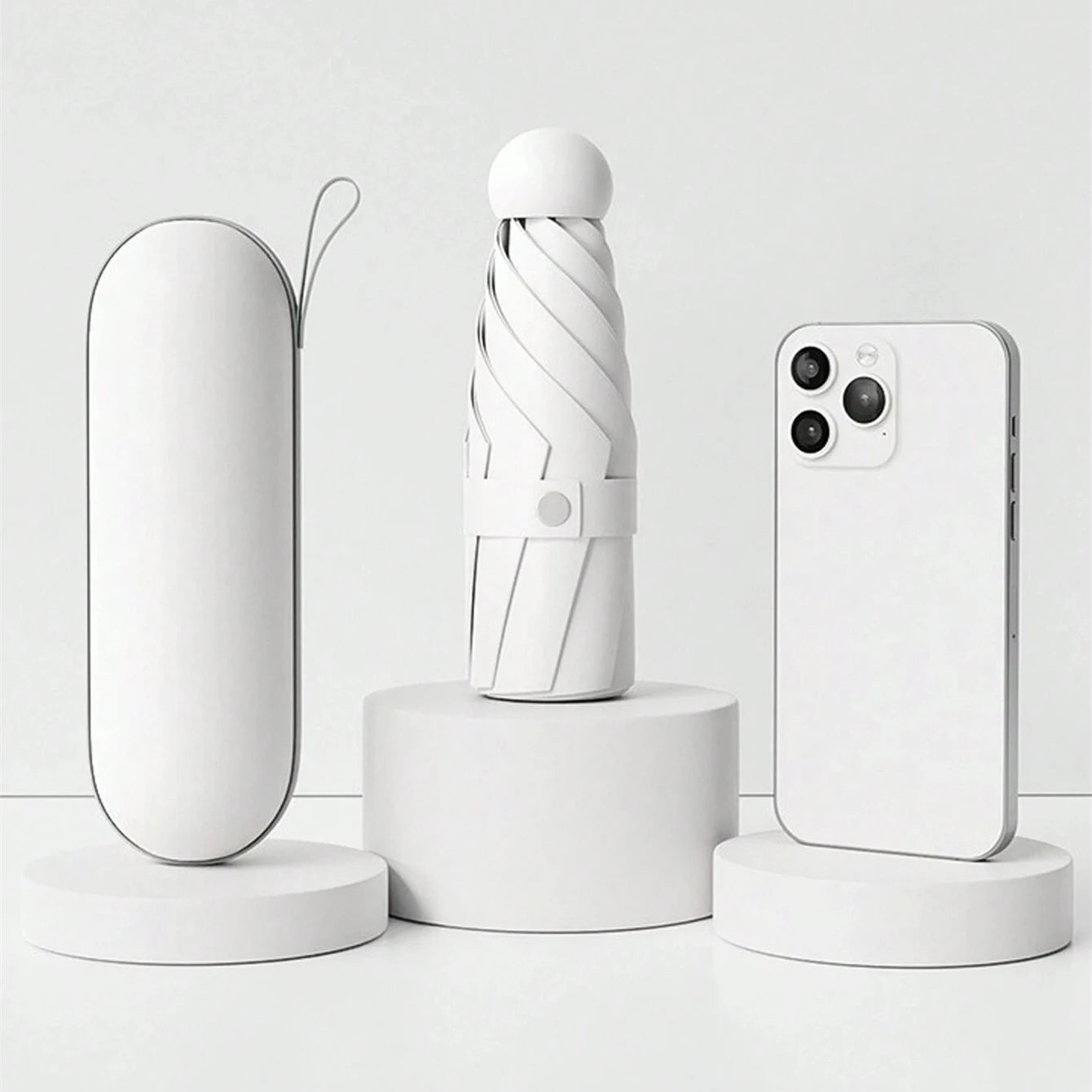 1pc Anti-Uv Mini Umbrella For Sunny And Rainy Days, Portable With Uv Coating And 6 Reinforced Ribs