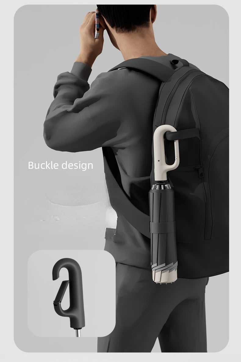 60K Buckle Men Women Umbrella  Fully Automatic Reverse Folding Umbrella with Windproof Reflective Stripe UV Umbrellas