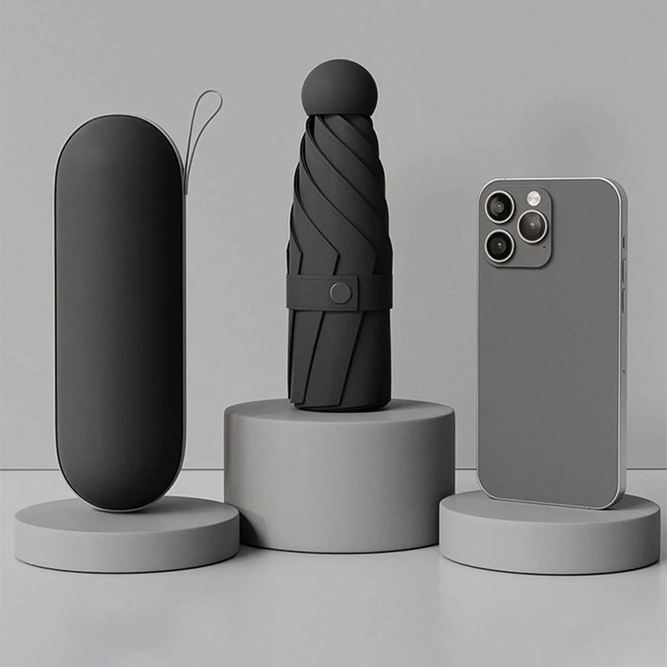 1pc Anti-Uv Mini Umbrella For Sunny And Rainy Days, Portable With Uv Coating And 6 Reinforced Ribs